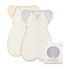 BebeBiu Baby Swaddle Sleeping Bag front view Lovry promotes calm sleep with breathable cotton.
