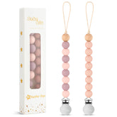 BebeBiu pacifier clip mauve pack view keeps pacifier handy on baby’s clothing