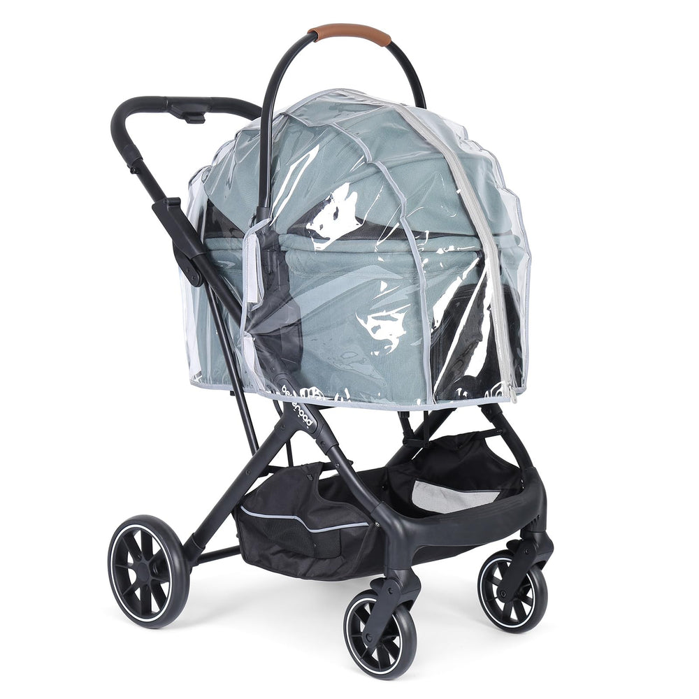 BEBEBROAD Pets pet stroller rain cover keeps pets dry during outdoor walks.