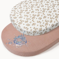 BeBeJoJo bassinet sheets waterproof bottom layer keeping baby dry overnight.