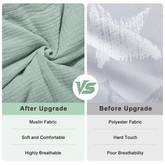 BeBeJoJo muslin cart cover 360-coverage showing full protection from surfaces