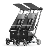Beberoad Love R1 auto-folding twin stroller in action, quick travel setup.