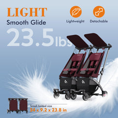 Beberoad Love R1 single-stroller mode enables travel with one child in compact form.