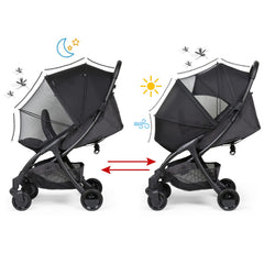 Beberoad Love two-way-zipper-stroller-cover ensures easy access without disturbing baby.