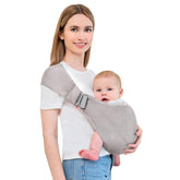 bebless baby carrier front buckle secures safety for hands-free carrying