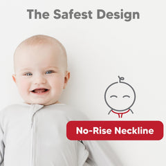 bebon Transition Swaddle CozyGrey small 4-8 month two-way zipper in action for easy diaper changes.