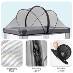 BEBONO foldable mosquito net includes storage bag for compact travel.