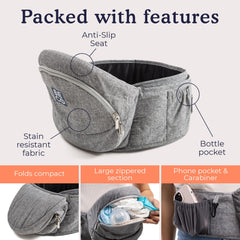 Beco Hip Seat with pocket for quick-access essentials on outings.