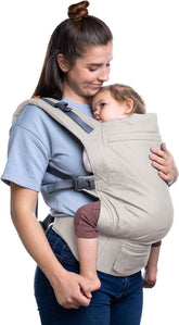 Beco Toddler Carrier wide-seat in ecru provides ergonomic support for growing children.