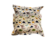 Beddings Place dinosaur party pillowcase promotes playful nursery style with moisture-friendly satin.