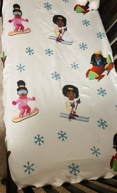 Beddings Place Ice Princess satin crib sheet design promotes gentle hair moisture retention.