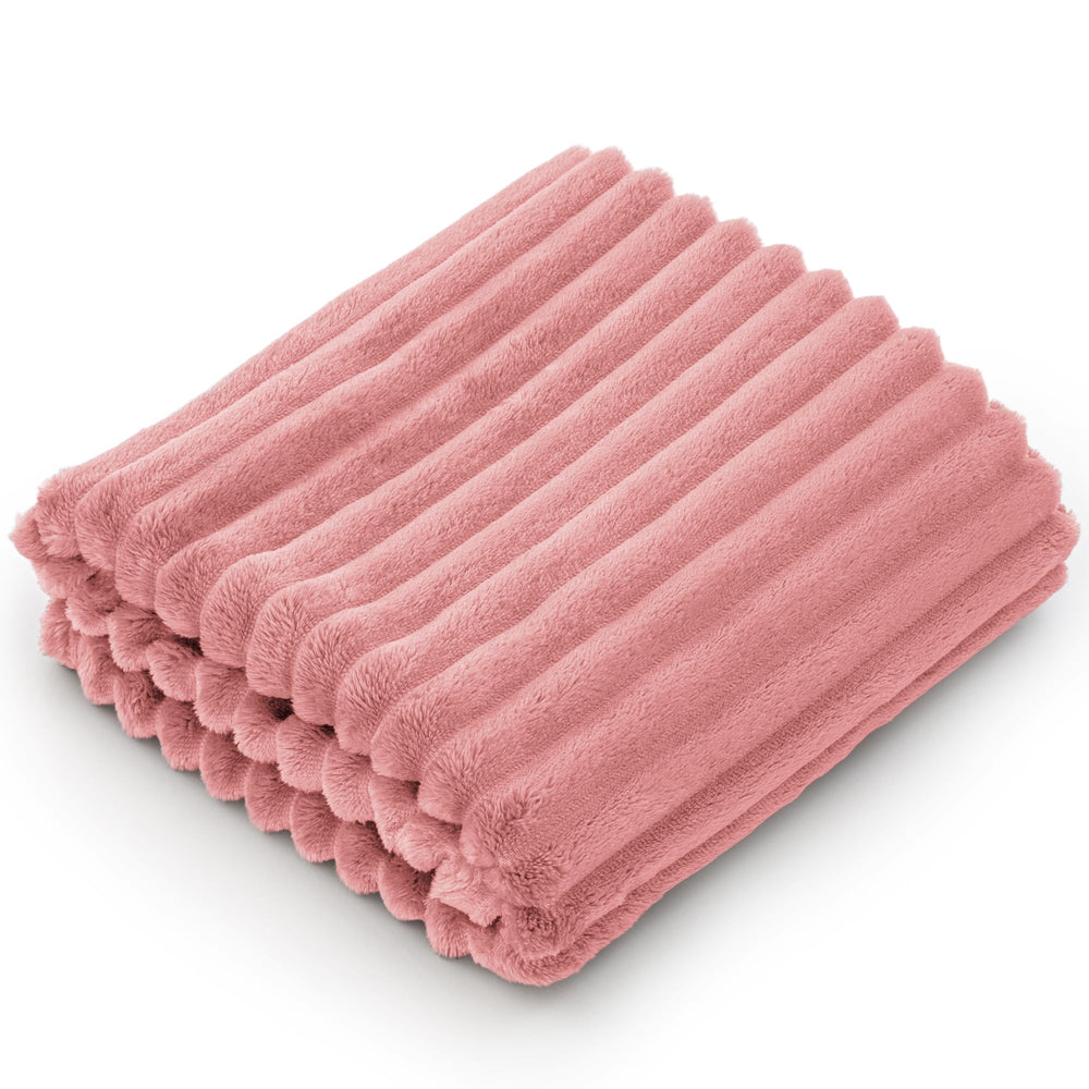 BEDELITE baby blanket 3D ribbed jacquard pink fold adds cozy warmth for cuddle time