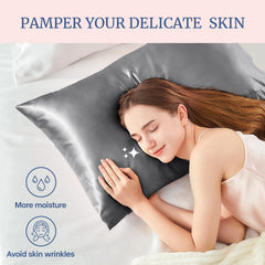BEDELITE satin pillowcase envelope closure keeps pillow secure and neat