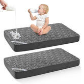 BEDLORE waterproof crib mattress protector 2-pack shields against spills for dry mornings.