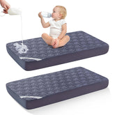 BEDLORE waterproof crib mattress protector pack protects against spills for a dry baby