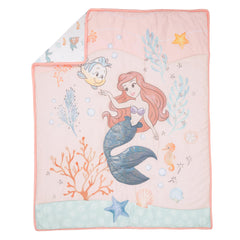 Bedtime Originals Disney Baby Little Mermaid crib skirt display vibrant edge framing for a coordinated nursery look