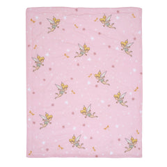 Bedtime Originals Tinker Bell blanket with stars and flowers shows playful pattern for bedtime stories