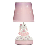 Bedtime Originals Tiny Dancer Bunny lamp closeup showing hand-painted detail for a charming nursery accent