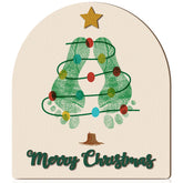 Beeveer baby footprint art mistletoe ornament front view keepsake for photos