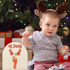 Beeveer baby footprint sign showcasing customizable DIY options for name and birth details.