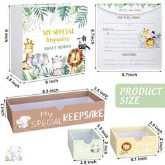 Beeveer keepsake box labeled compartments with ribbon bow for easy access to precious keepsakes.