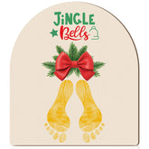Beeveer Baby's First Footprint Art wood mistletoe ornament for a lasting Christmas keepsake