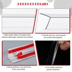Beeveer clear wall edge protector closeup highlights slim, transparent coverage blending with decor.