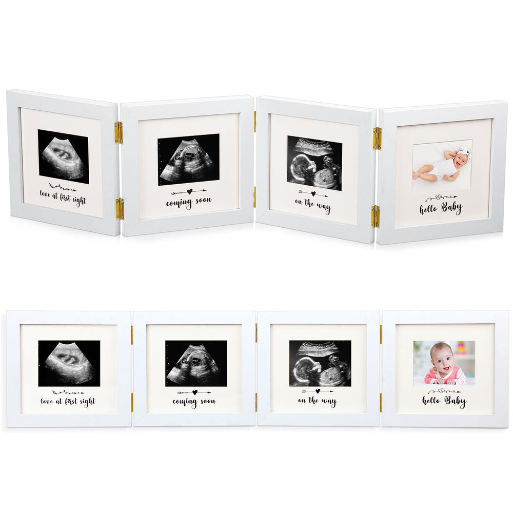 Beeveer quadruple sonogram frame showcasing four photos for treasured memories.