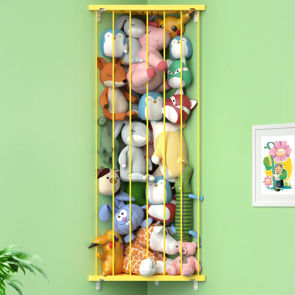 Befayoo stuffed-animal-storage-shelf corner extended shows large capacity for plush toys.