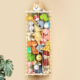Befayoo stuffed animal storage shelf on beige corner wall offers large capacity.