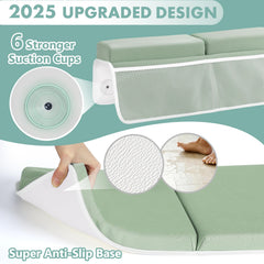 beiens suction cups secure the kneeler to tub for safe bath time