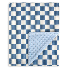 BEILIMU baby blanket with checkerboard corduroy front for stylish nursery decor and tactile comfort.