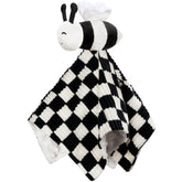 BEILIMU high-contrast baby security blanket in full view for soothing visual interest at nap time.