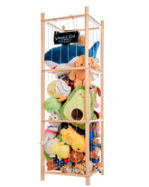 BEINGMATE Care large stuffed animal storage tower neatly organizes plush toys, saving floor space.