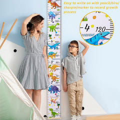 Beinou growth-chart rope-hanging demonstrates easy setup and repositioning.