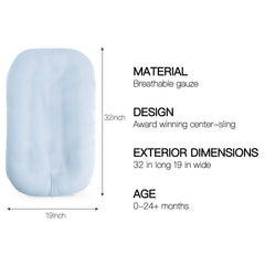 Beisurznga Baby Lounger blue cover removable shows easy cleaning