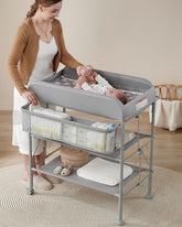 BEKA diaper changing station assembled view highlighting sturdy metal frame for safe diapering
