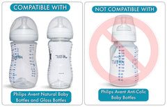 BelBeyo bottle handles attach to a Philips Avent bottle for tiny hands grip