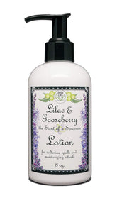 Bella Des Natural Beauty Lilac Gooseberry lotion bottle with pump enables easy daily hydration.