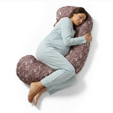 BellaMoon C-shaped pregnancy pillow 55-inch offers full-body support for side sleepers.