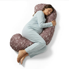 BellaMoon C-shaped pregnancy pillow 55-inch offers full-body support for side sleepers.