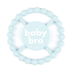 Bella Tunno Baby Bro teether closeup highlighting soft textured silicone for soothing gums.