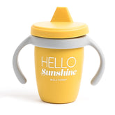 Bella Tunno Happy Sippy Cup Hello Sunshine front view supports early transitions to independent sipping