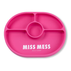 Bella Tunno Miss Mess suction plate top view showing three sections for balanced meals