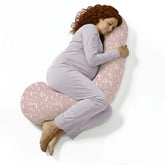 BellaMoon C-Shaped Pregnancy Pillow 55-inch front view demonstrates full-body support for side sleepers