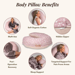 BellaMoon C-shaped pillow for side sleeping shows ergonomic contour and comfort
