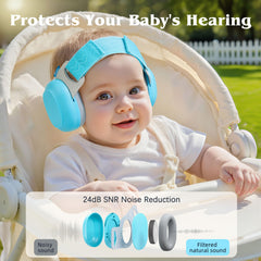 Bella's Friends earmuffs with forehead strap provide pressure-free fit.