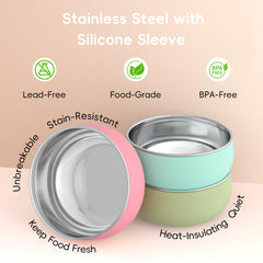 Bella's Friends non-slip-base bowls steady meals for toddlers at every bite.