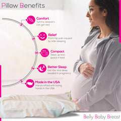 Belly Baby Breast Pillow USA Made label emphasizes domestic production.