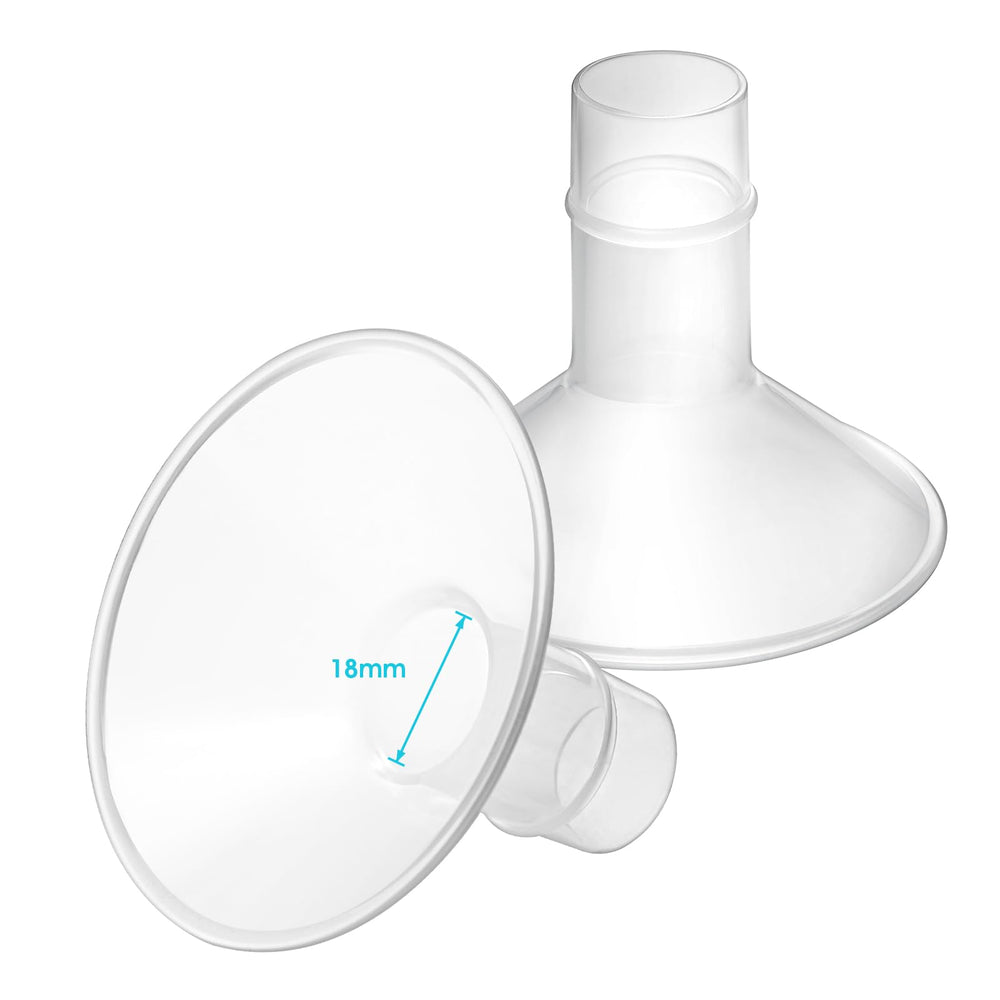 Belmikal 18mm flanges front view for comfortable pumping with two-piece set